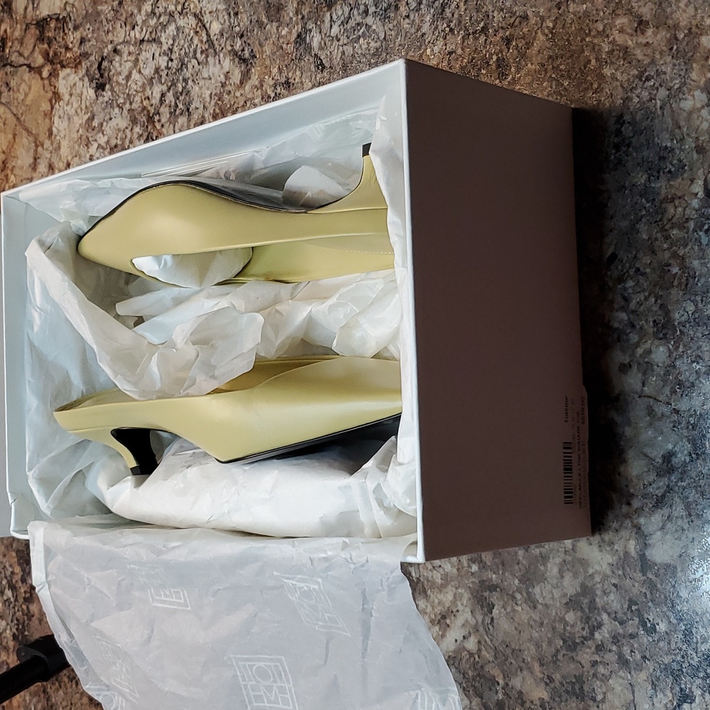Toteme The Mule in Yellow Leather Square Toe Low Heel Size EU 40 - Picture 11 of 12